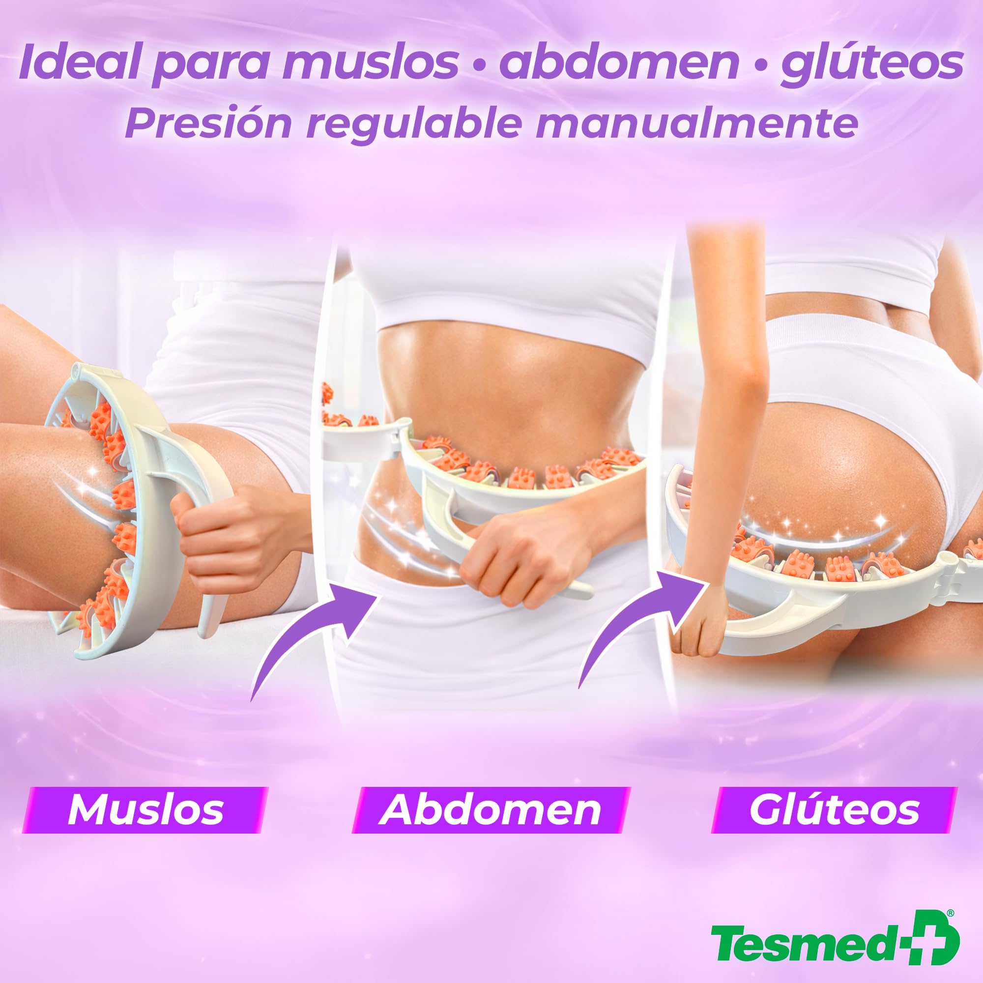 TESMED Celulitis Smooth Masajeador anticelulítico manual – Masaje eficaz pero suave – Piernas, muslos y glúteos – Patentado – Fabricado en Italia
