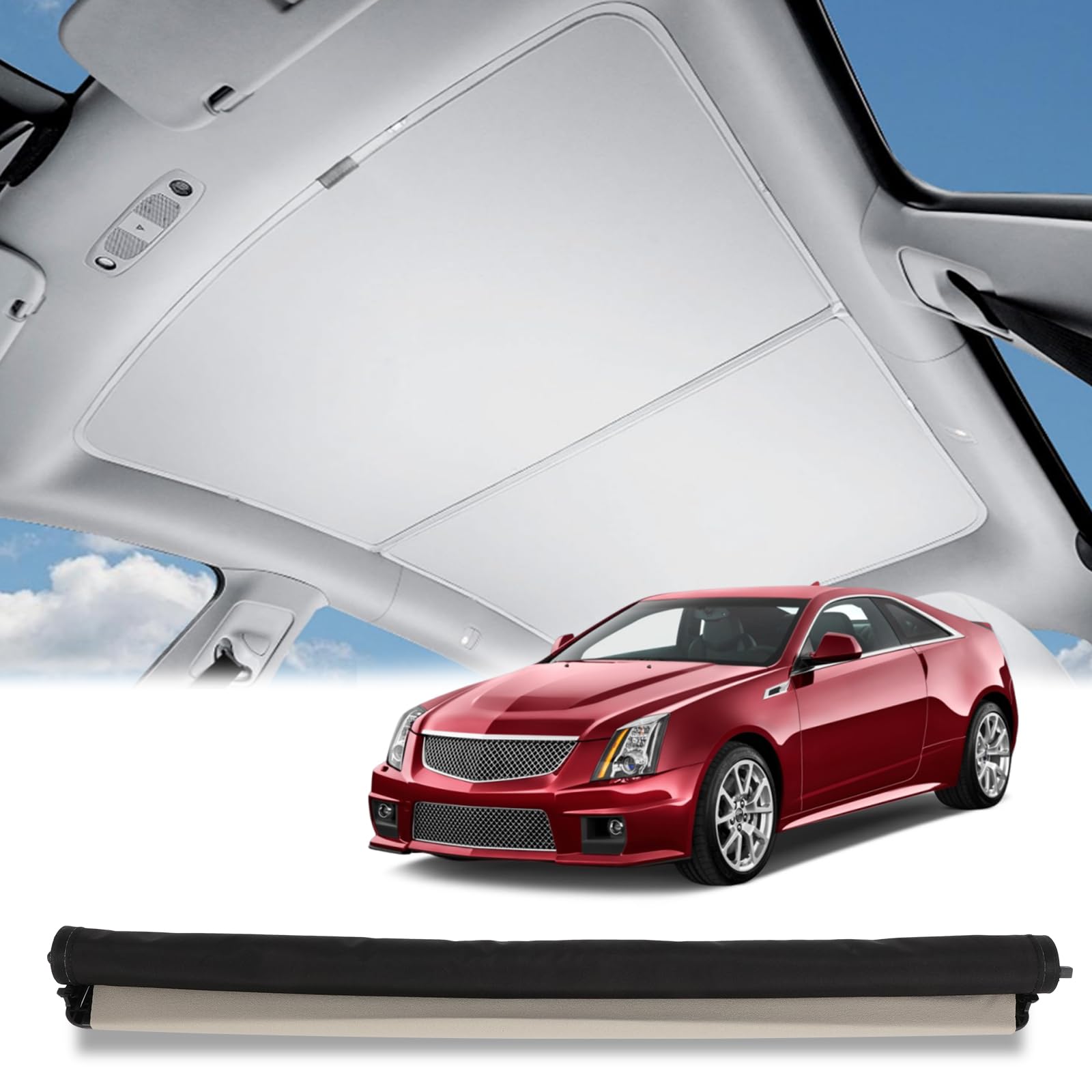 SCITOO Retractable Sunroof Sunshade Shade Curtain Cover 2014-2015 for Cadillac CTS Accessories Replacement for 22926559, UV and Heat Protection