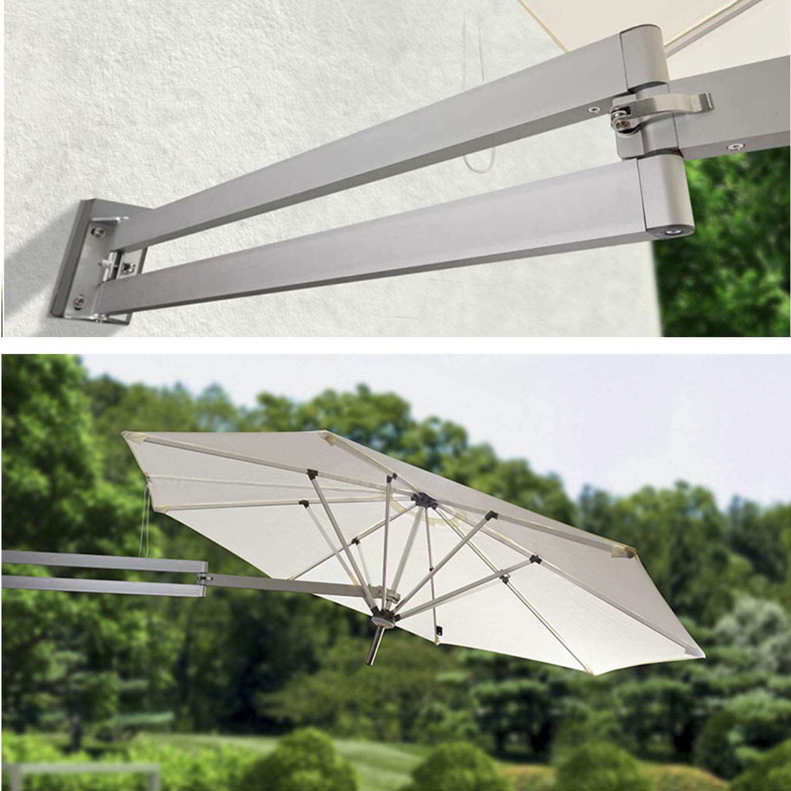 Buy PARASOL Wall Mounted Cantilever, Aluminium,Solar Led,Polyester