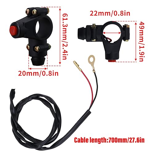 Miniatura 2 de 78" 0.866 in manillar 2 cables de amarre interruptor de muerte reemplazo para 110cc 125cc Taotao Dirt Pit Bike ATV 4 ruedas Quad Trail Bike Go Kart