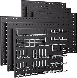 INCLY 90PCS Pegboard Wall Organizer, 6 Pack Metal Peg Board Panels with ...