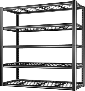 BILT HARD 3500 LBS 60" W x 18" D Garage Shelving, 72" H Heavy Duty Storage Shelves, Metal Wire Utility Shelving Units with Adjustable Shelf, Ideal for Garage, Black
