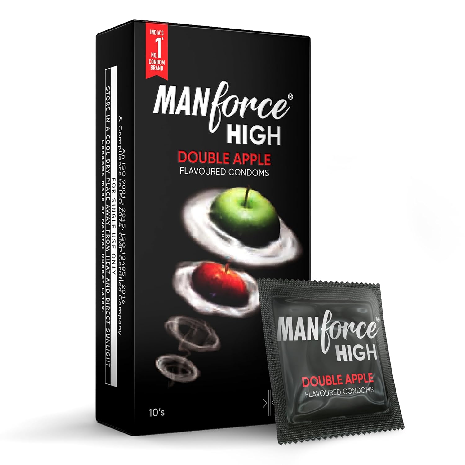Buy Manforce High Double Apple Flavoured Condoms for Men 10 pcs