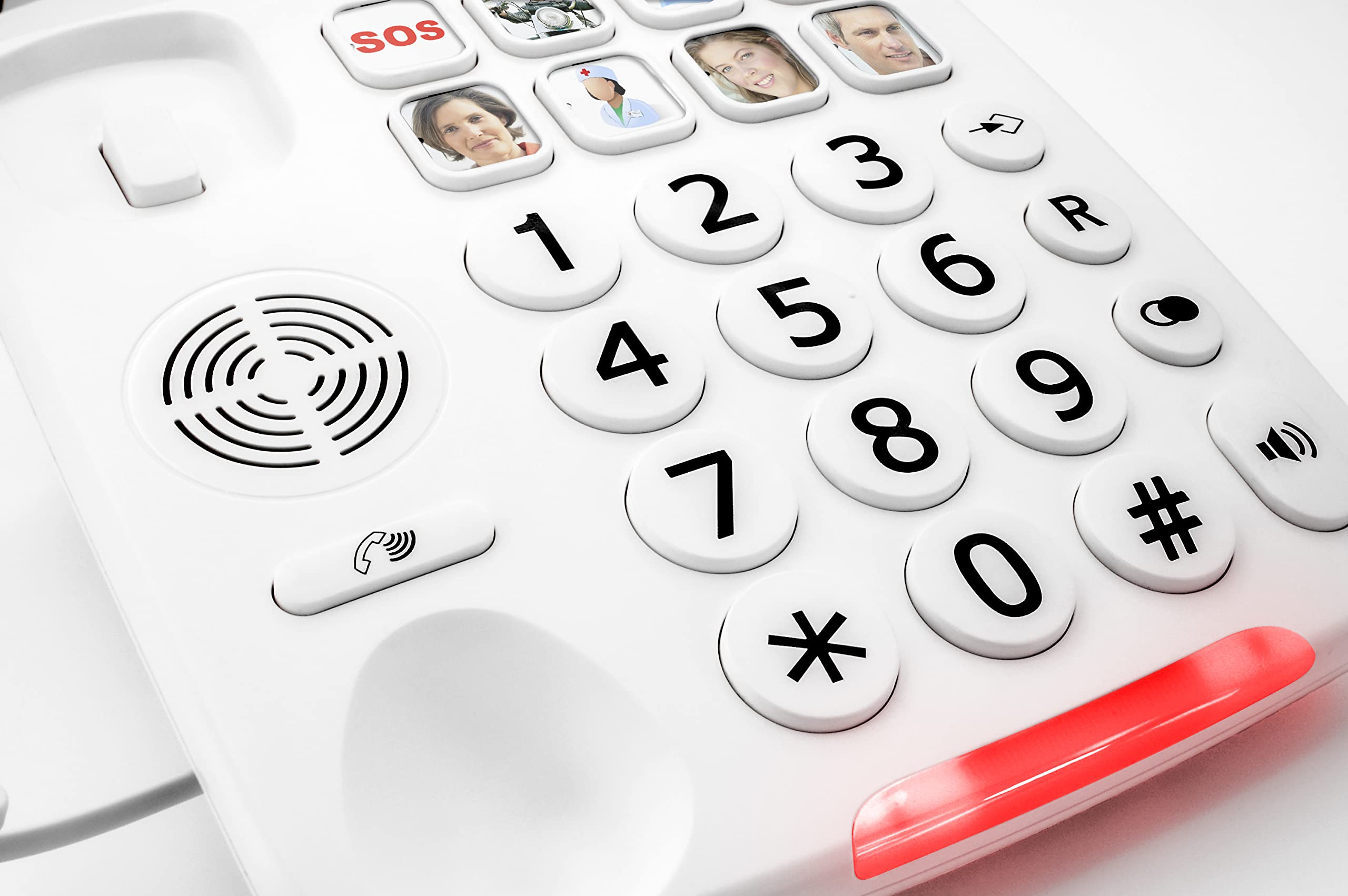 Geemarc Photophone 110 - Teléfono Fijo de Botones Grandes con Volumen de Recepción Amplificado y Teclas Fotográficas Personalizables para Mayores - Pérdida Auditiva de Baja a Media - Versión ES