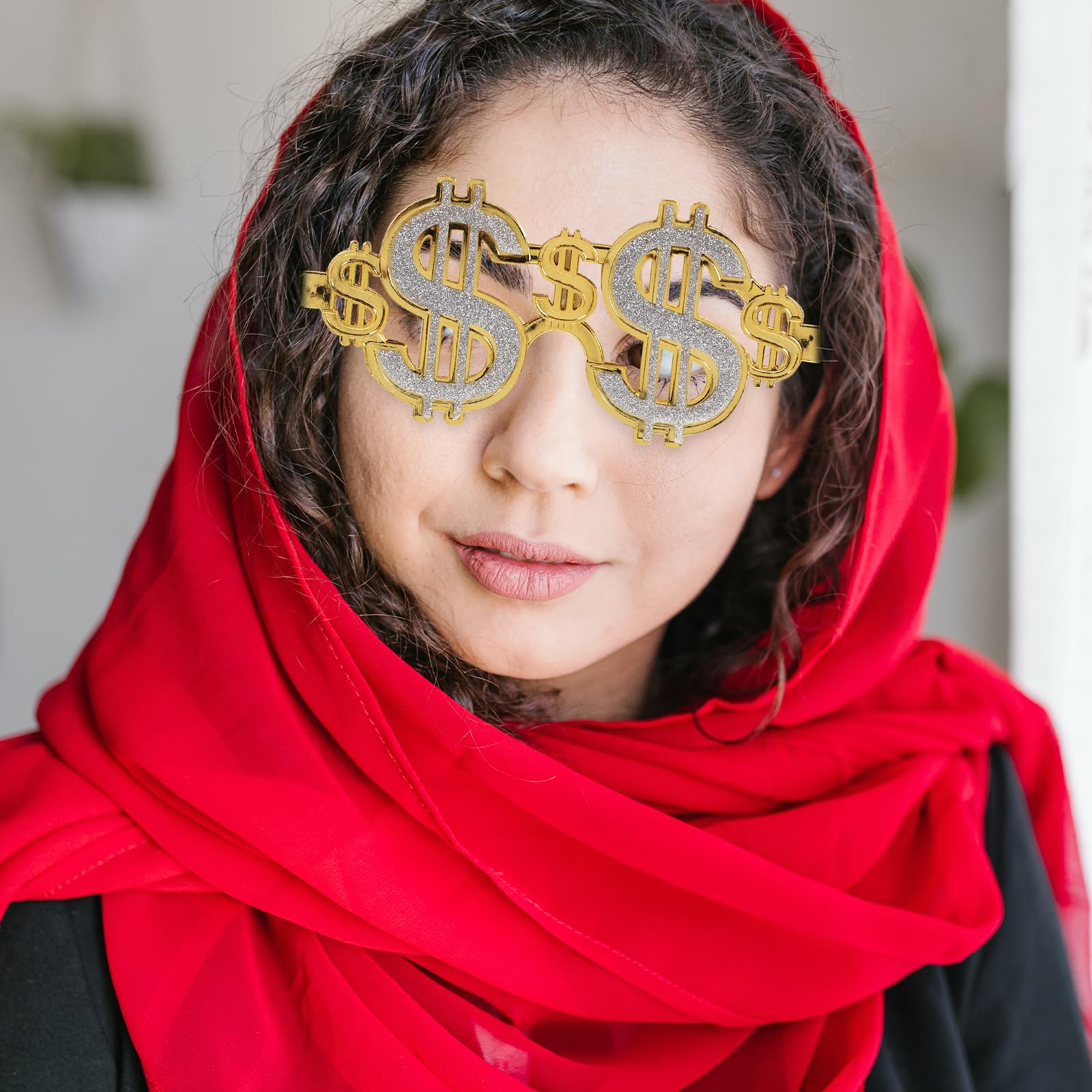 VALICLUD Halloween Money Sign Glasses Gold Funny Eyeglasses for Halloween Photo Props