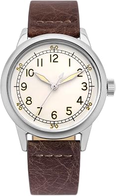PRAESIDUS A-11 Spec 2 Military Watch for Men WW2 A-11 Field Watch, Ameriquartz Mens Military Watch, Assembled in The USA, Vintage Military Design, 32mm / 40mm Case