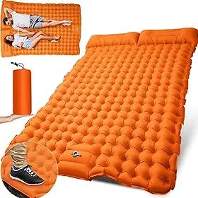 NOVEVE Colchão Inflável Casal Automático De Acampamento Ao Ar Livre（Laranja）