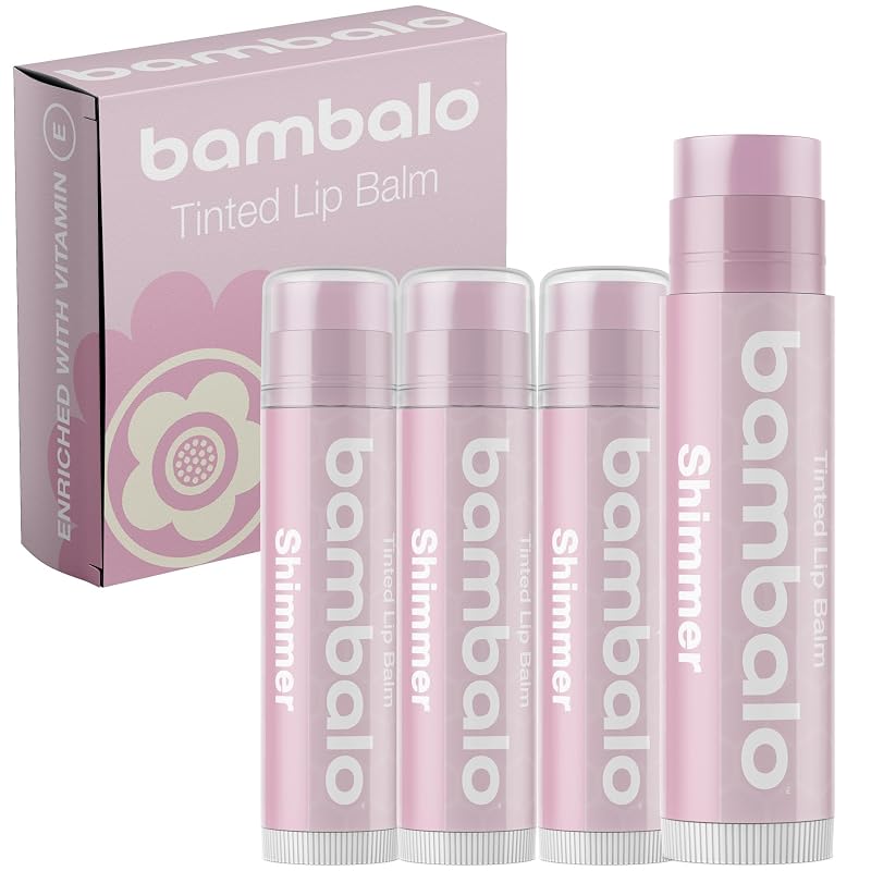 Bálsamo labial tonalizante com brilho Bambalo – Pacote com 4