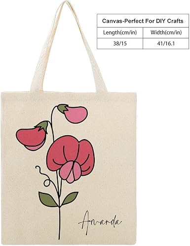 Miniatura 2 de Custom Birth Month Birth Flower Tote Bag