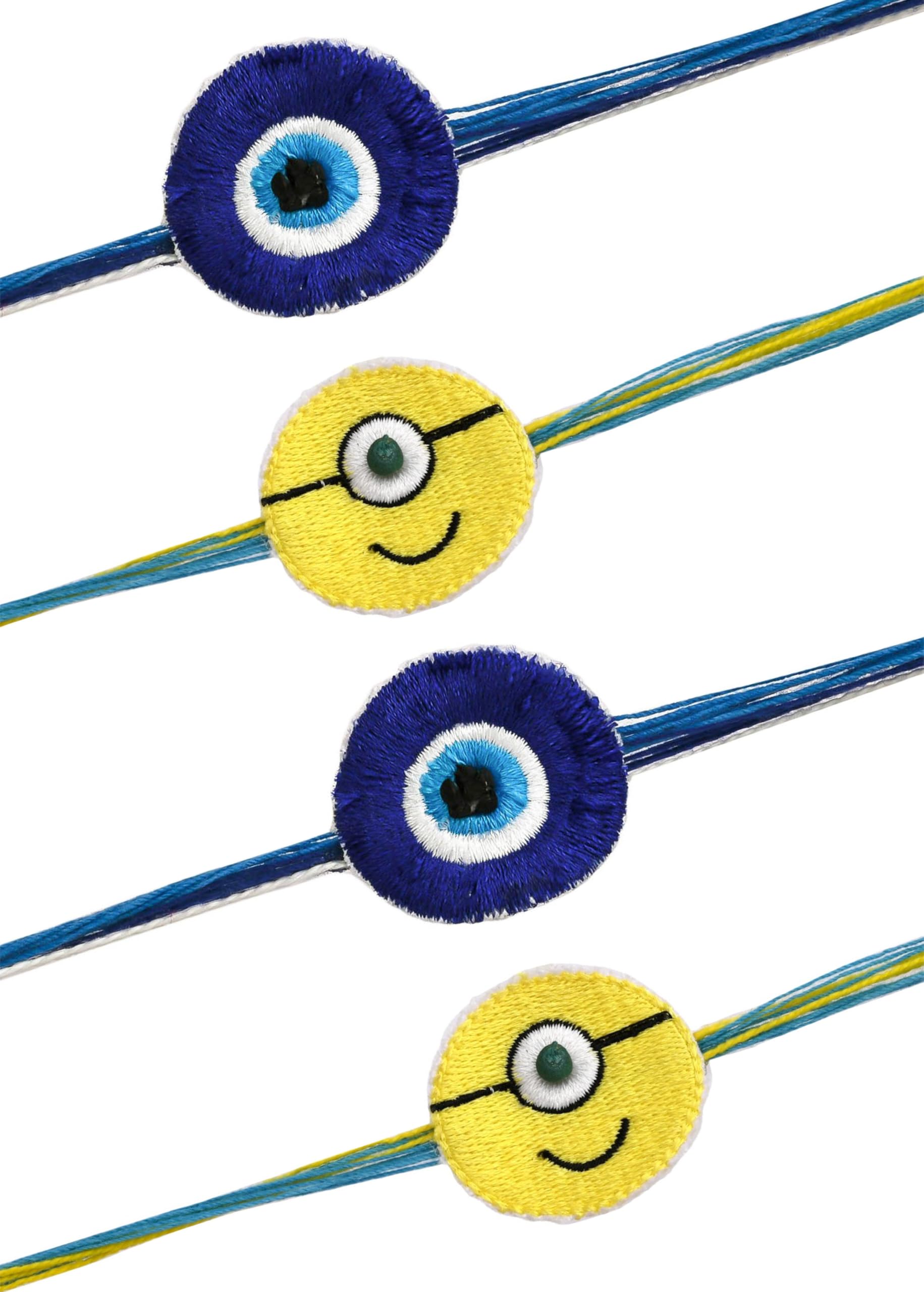 Innovera Design Plantable Eco-Friendly Plantable Evil Eye and Minion Embroidery Rakhi for Brothers combo of 4 Rakhi (B0D9ZJ464R) Amazon Price History, Amazon Price Tracker