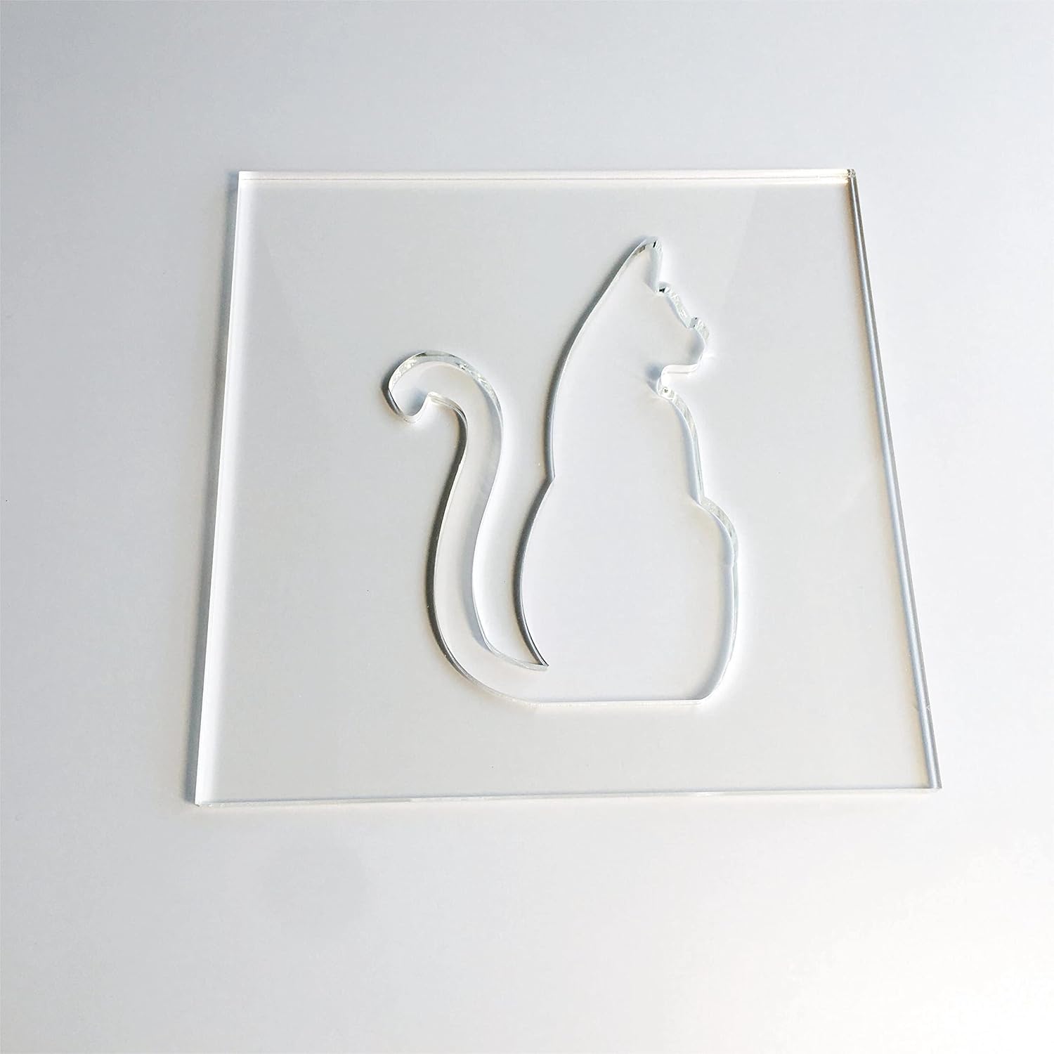 Cat Template, Clear Acrylic Template, Woodworking Router Template