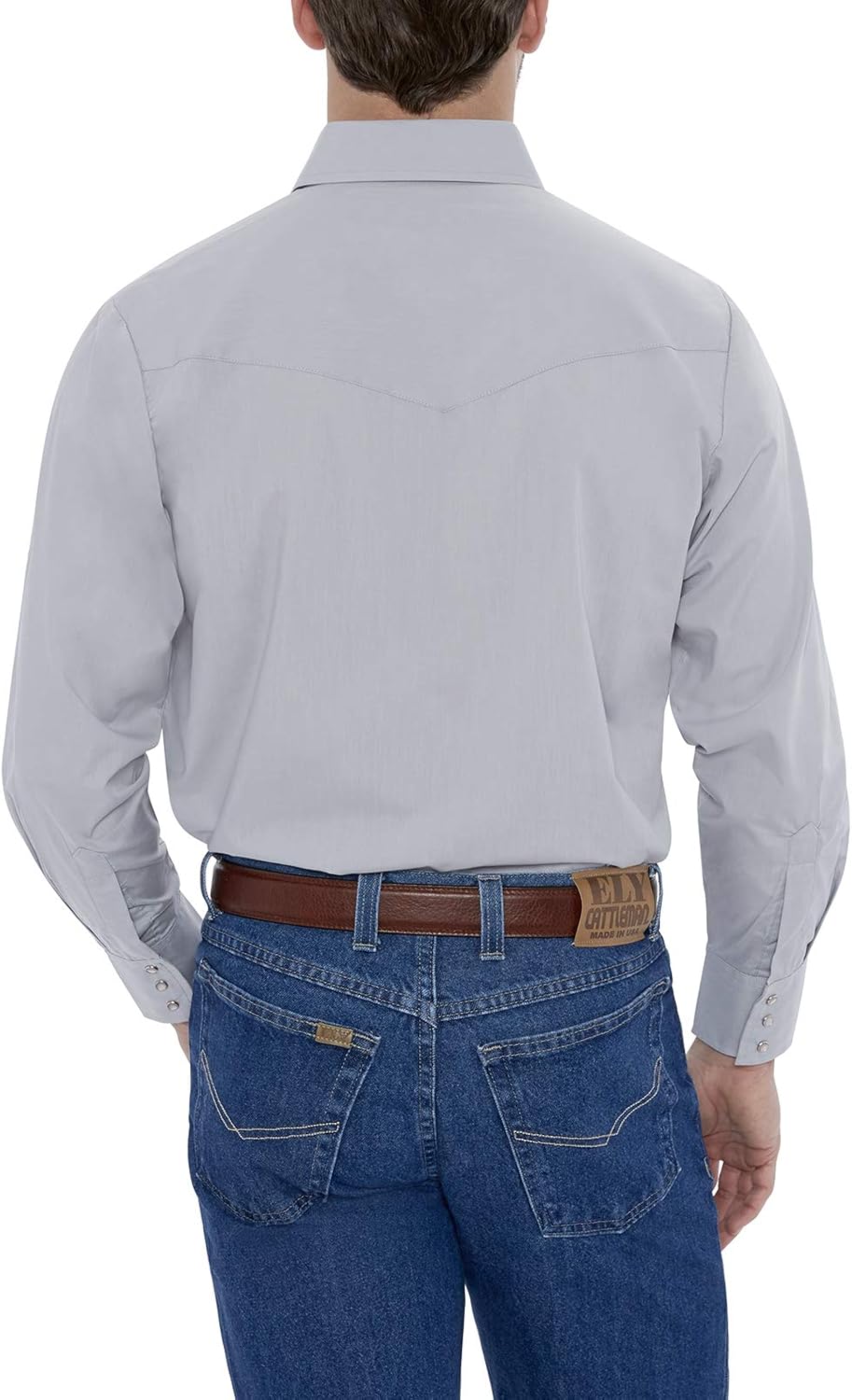 ELY Cattleman Mens Long Sleeve Solid Western Shirt - Tall - Image 2