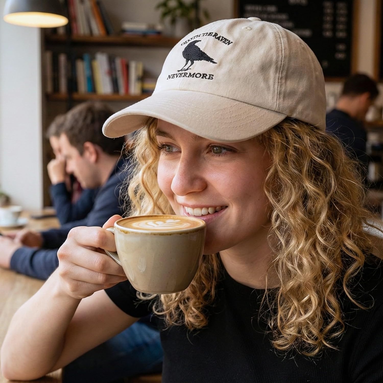 InnoBeta Edgar Allan Poe Gifts, Cap for English Teacher, Women, Men for Christmas, Birthday, Adjustable Embroidered Baseball Hat White - Image 4