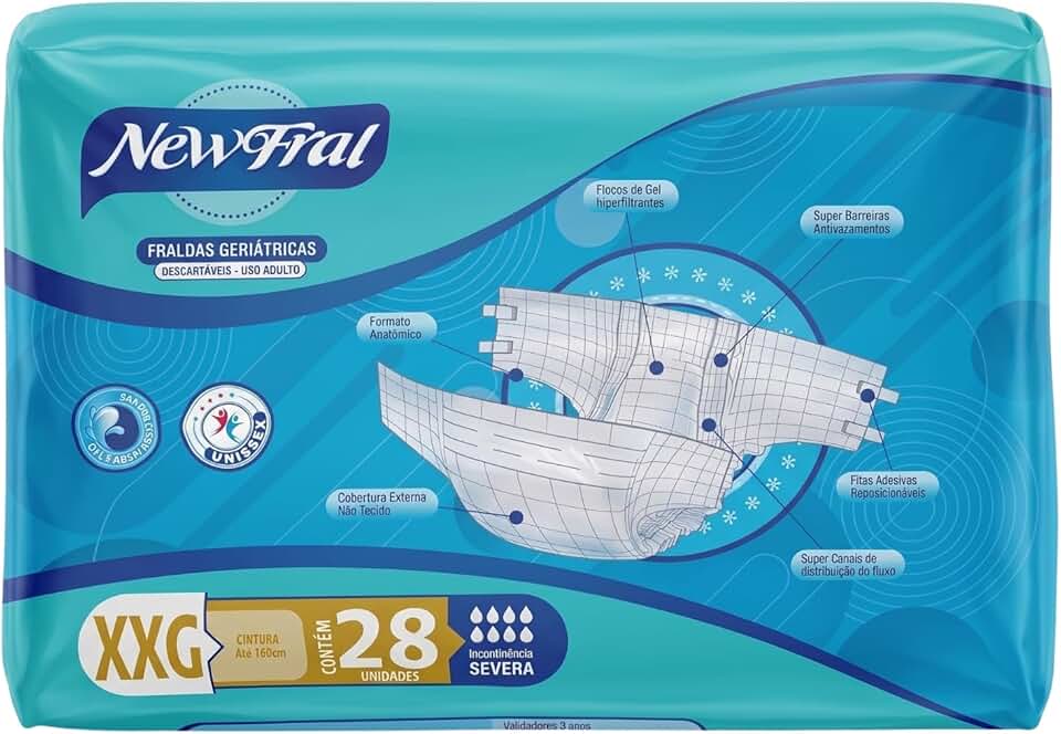Fralda Geriátrica Adulto NeLFral XXG 28unid Severa