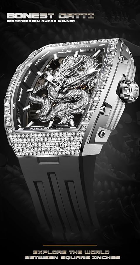 Amazon | BONEST GATTI 腕時計 メンズ, 自動巻き 時計