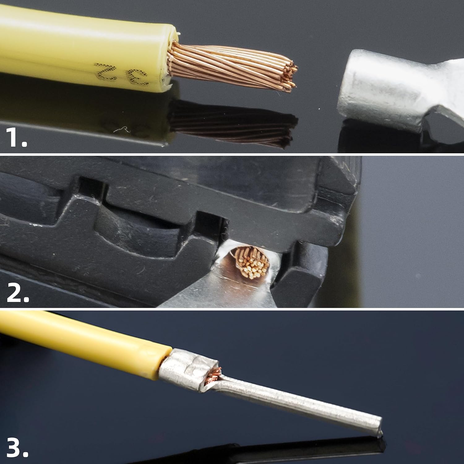 Non Insulated Pin Terminal Electrical Wire End Naked Needle Crimp Connector Pure Copper Cold Press Terminal Use for AWG22-10(50Pcs PTNB5.5-,10mm Length)