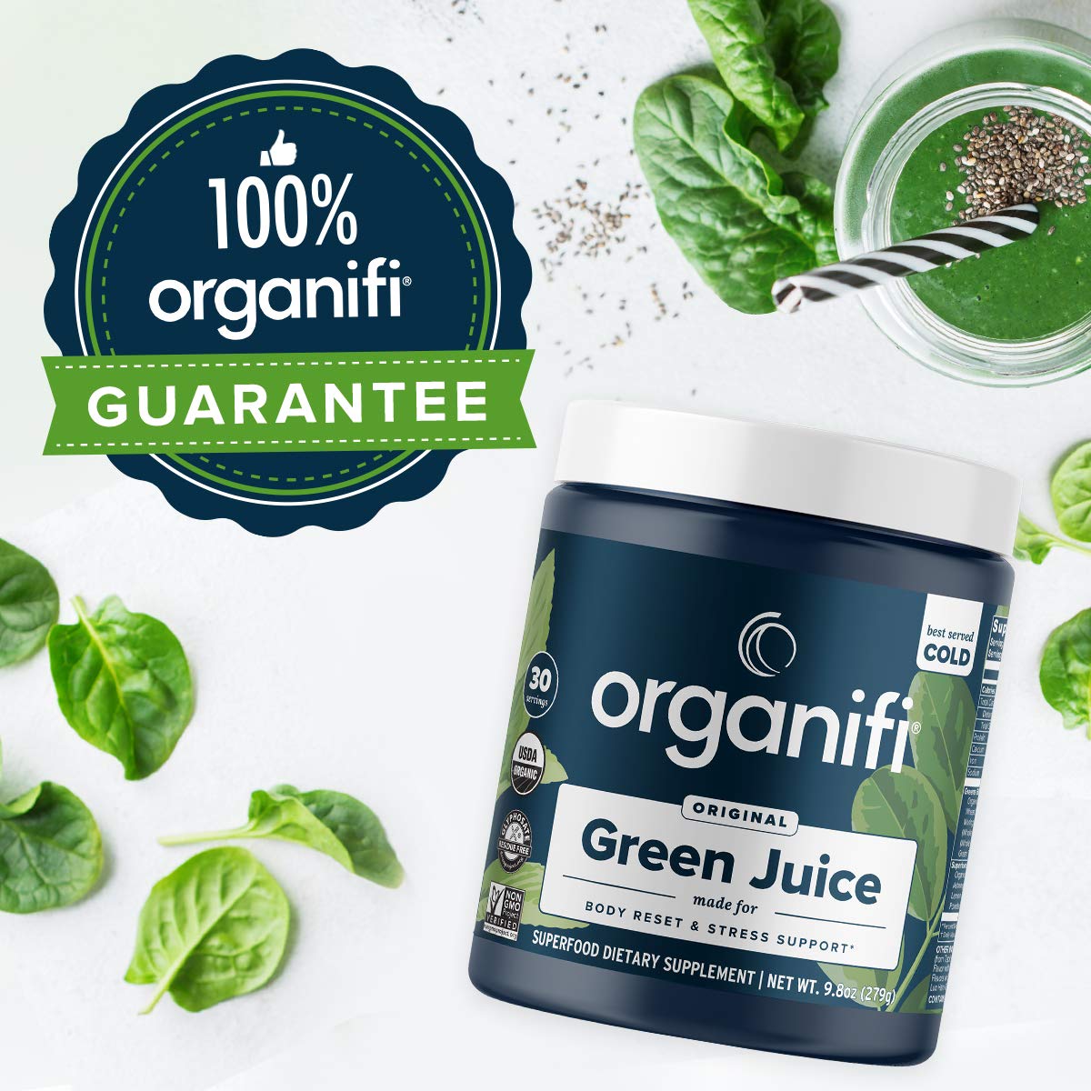 Organifi Green Juice Organic Superfood Powder Organic Vegan Greens