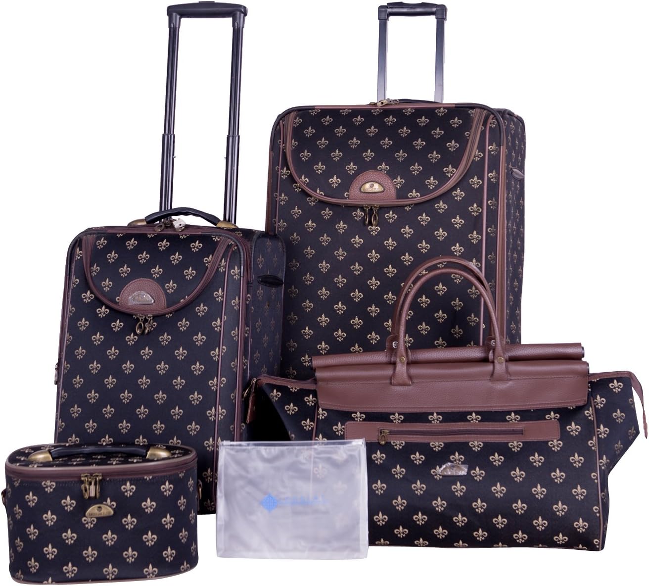 American Flyer Bennington 5-Piece Luggage Set, Black, One Size