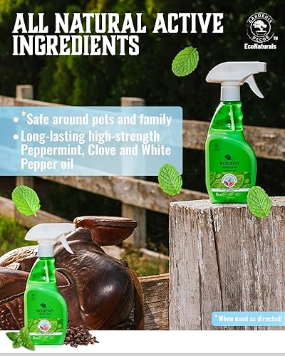 Miniatura 5 de Gardenix Decor Spray repelente de roedores  8 oz listo para usar en aerosol de aceite de menta natural para interiores y exteriores. Spray de aceite