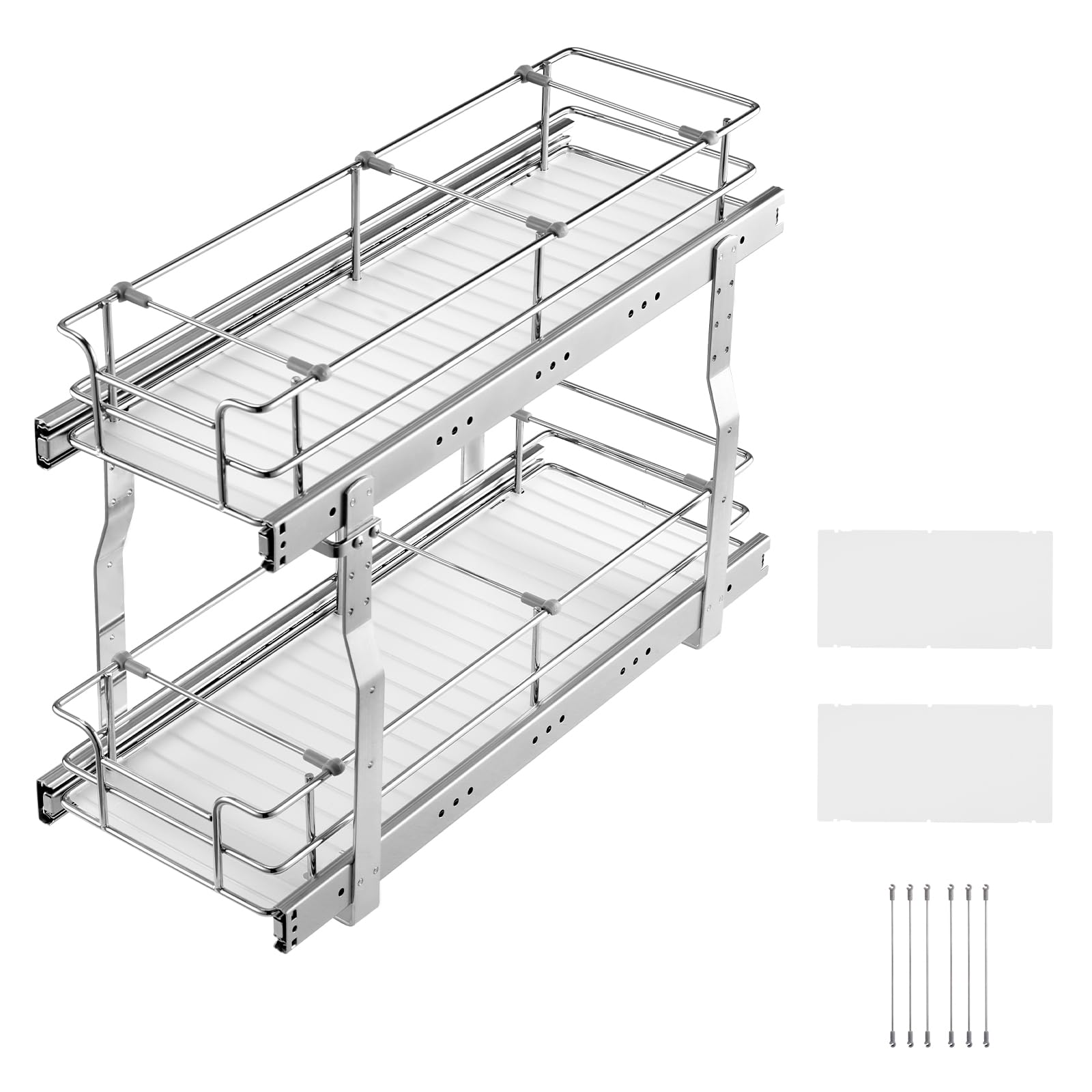 VEVOR Ausziehbarer Spülschrank-Organizer mit 2 Ebenen unter Waschbecken (215x533x385 mm) Gewürzregal Küchenregal Lagerregal Organizer für Küche Badezimmer 245x563x485 mm (Einbaumaß)