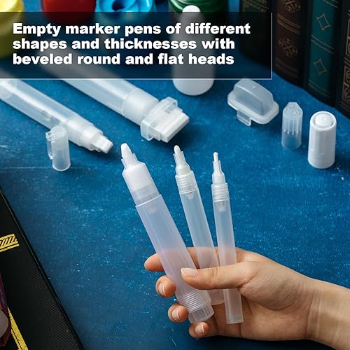 Miniatura 5 de Kisston 11 bolígrafos de pintura recargables de 0.236 in, 0.118 in, 0.335 in, 0.394 in, 0.591 in, 1.181 in, acrílico, para graffiti, vacíos,
