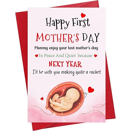 WaaHome First Mothers Day Card for Mom from Daughter Son Baby