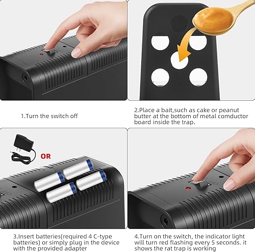 Miniatura 3 de Paquete de 2 trampas eléctricas para ratones, trampa eléctrica para ratas, trampa electrónica para ratas. Trampas para ratones de interior para