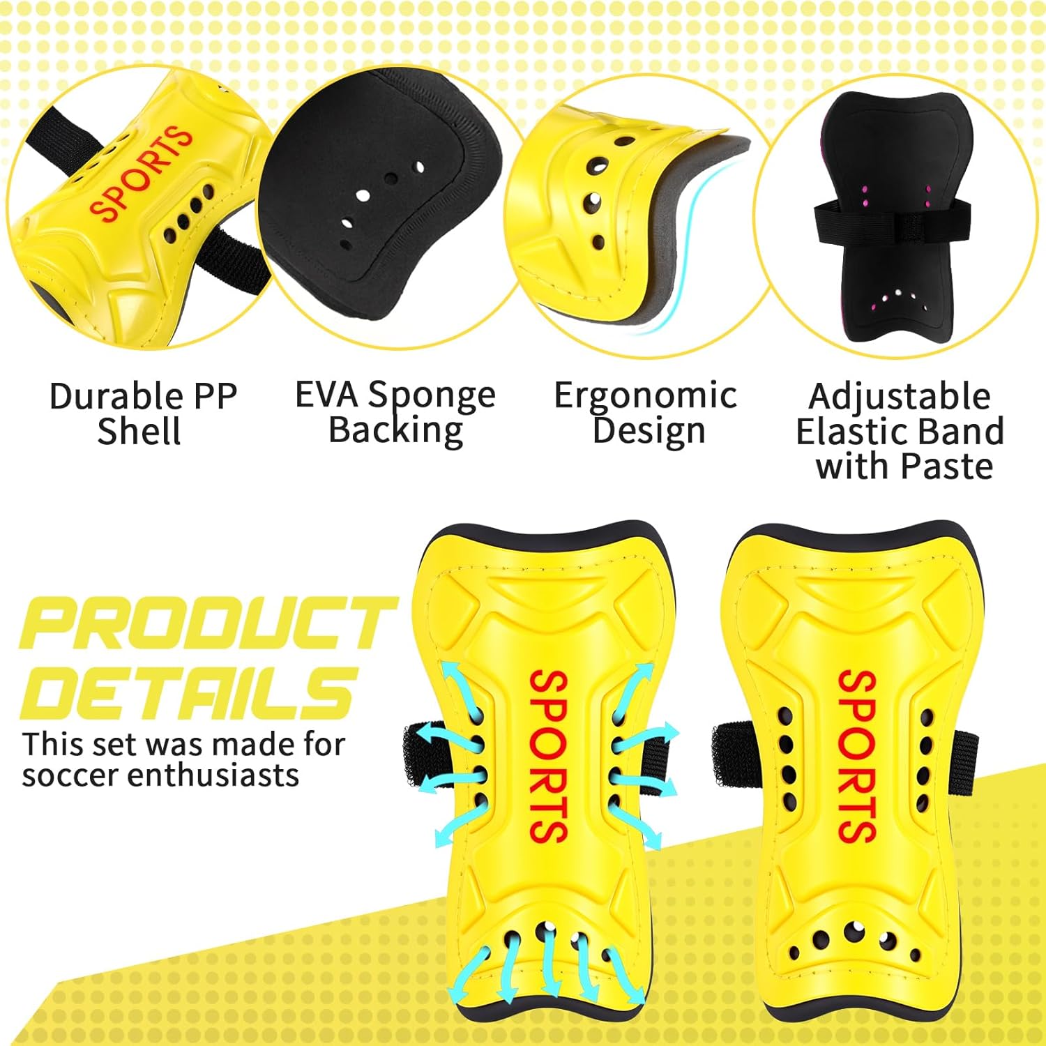 Syhood Soccer Shin Guards and Socks for Toddler Kids Youth, Lightweight Soccer Shin Pads Protective Defender Gear for 3-5, 5-10, 10-15 Years Old Children Teen Boys Girls Sports Game - Image 3