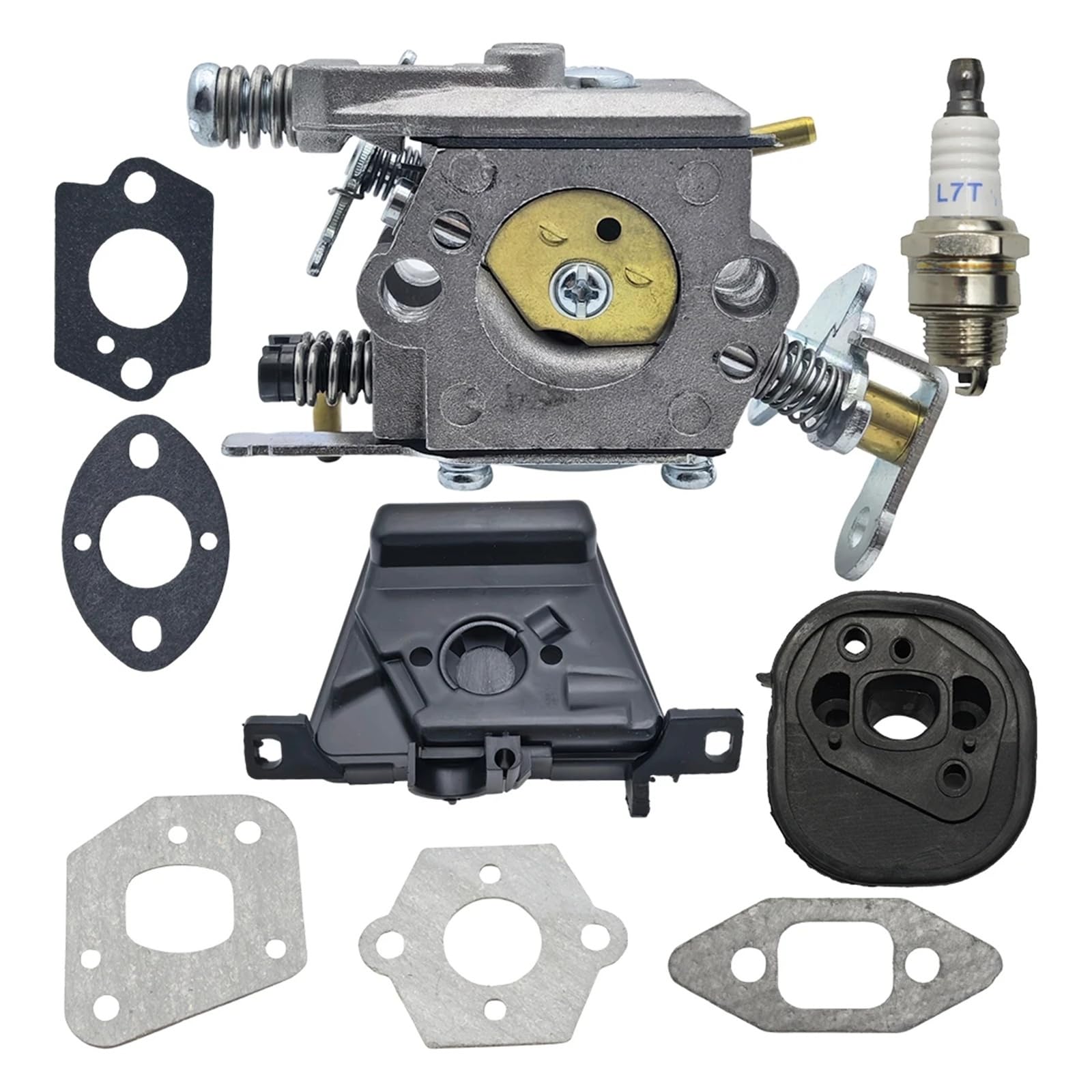 Ajuste for Partner 350 351 370 371 420 for W-A-L-B-R-O 33-29 W junta bujía reemplazar 5300718-21 motosierra colector de admisión de carburador