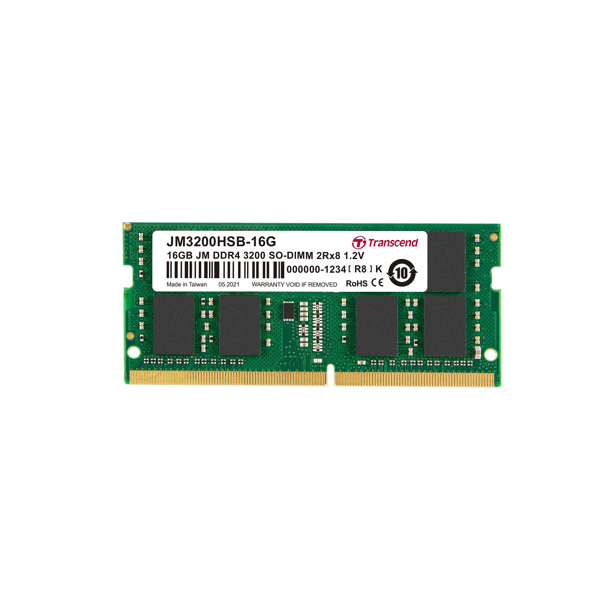 Transcend 16GB DDR4 3200 MHz Laptop Memory, up to 25.6GB/s. - 260 pin, 1.2V, 2Rx8, CL22 DIMM Type - Unbuffered SO-DIMM Memory - JM3200HSB-16G (B09DWZ6KJT) Amazon Price History, Amazon Price Tracker