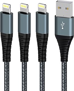 iPhone Charger Cable 6ft 3Pack, White Cat MFi Certified Lightning Cable Nylon Braided Long iPhone USB Fast Charging Cord C...