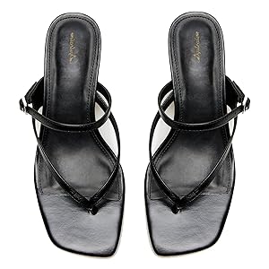 Amazon.com | Dystralix Women Black Flip-Flops Mules Kitten