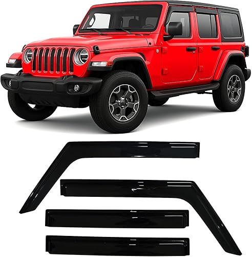 Deflector de ventana lateral con cinta adhesiva 2018-2026 para Jeep Wrangler JL Unlimited de 4 puertas y para Jeep Gladiator JT 2020-2026