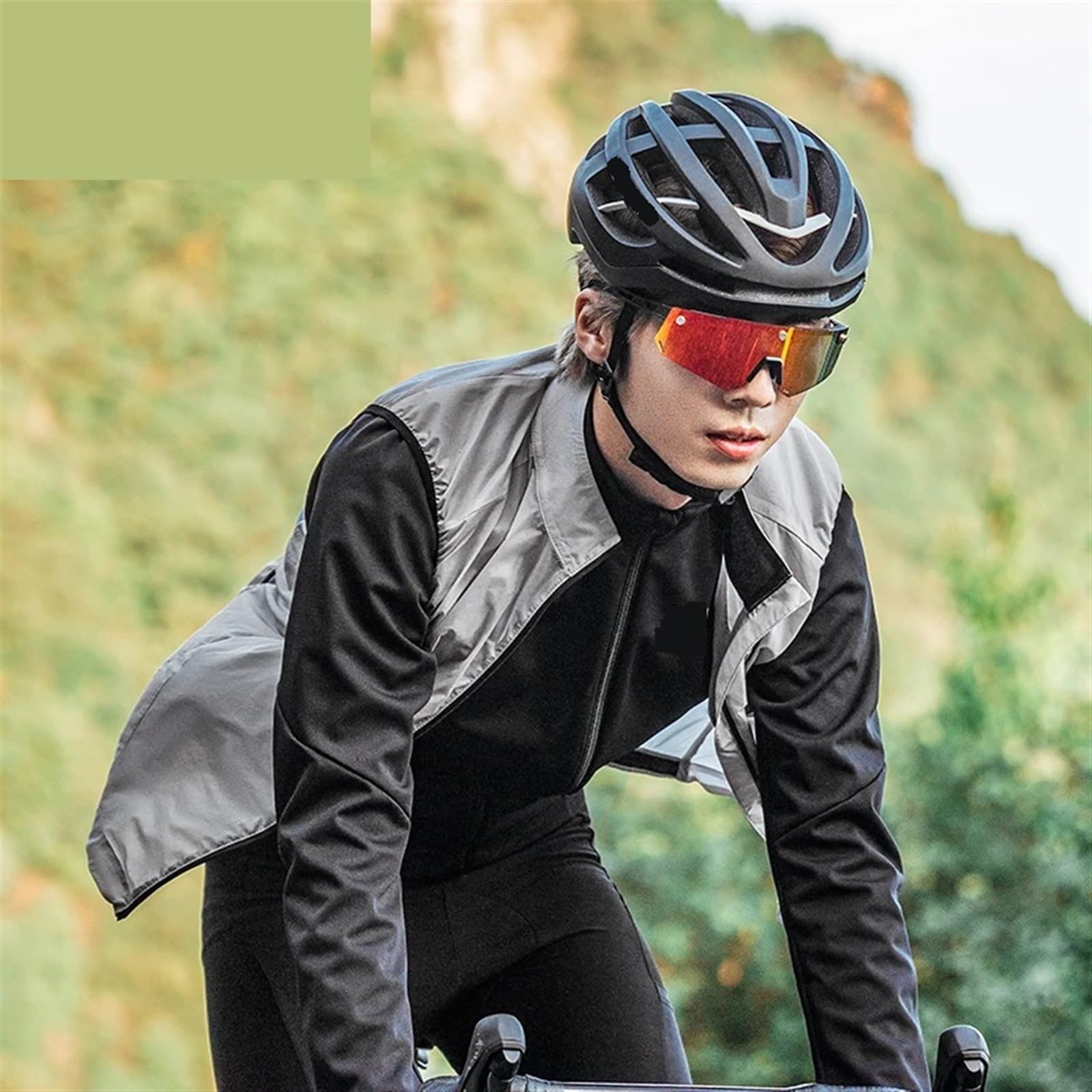 Chaleco Ciclismo Chaleco de ciclismo Chaqueta bicicleta impermeable y transpirable seguridad reflectante deportivo ligero for correr al aire libre a prueba viento