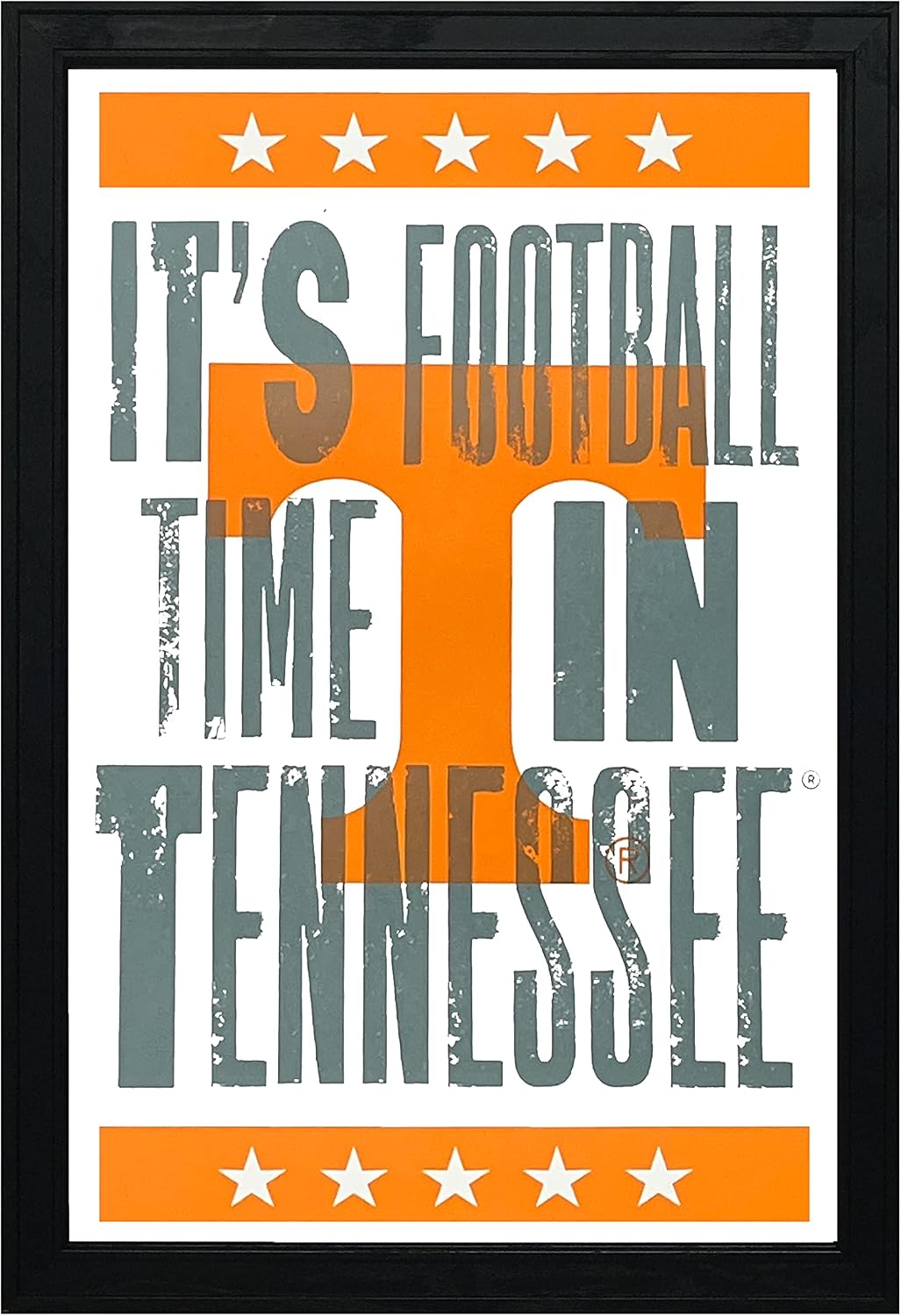 Gifts for Tennessee Volunteers fan - It's Football Time in Tennessee Letterpress Poster - Officially Licensed Art Print - 13x19" - Vols Gift (No Frame)