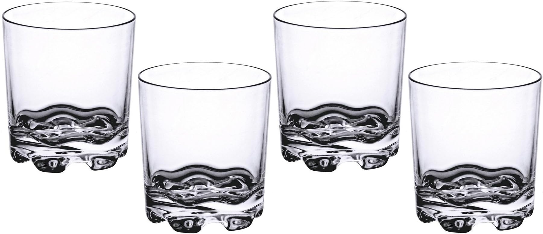 (Set of 4) 12 Oz. Crystal Clear Polycarbonate Old Fashioned / Rock GlassBreak Resistant (3¾“)