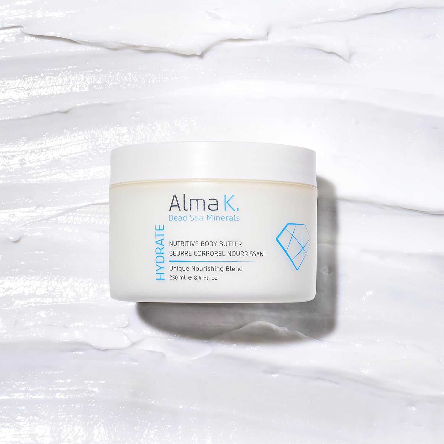 Alma K Nutritive Body Butter - Deep Hydration Body Cream Skin Care - Shea Butter Lotion with Dead Sea Minerals, Vitamin E - All Skin Types - 8.45 oz