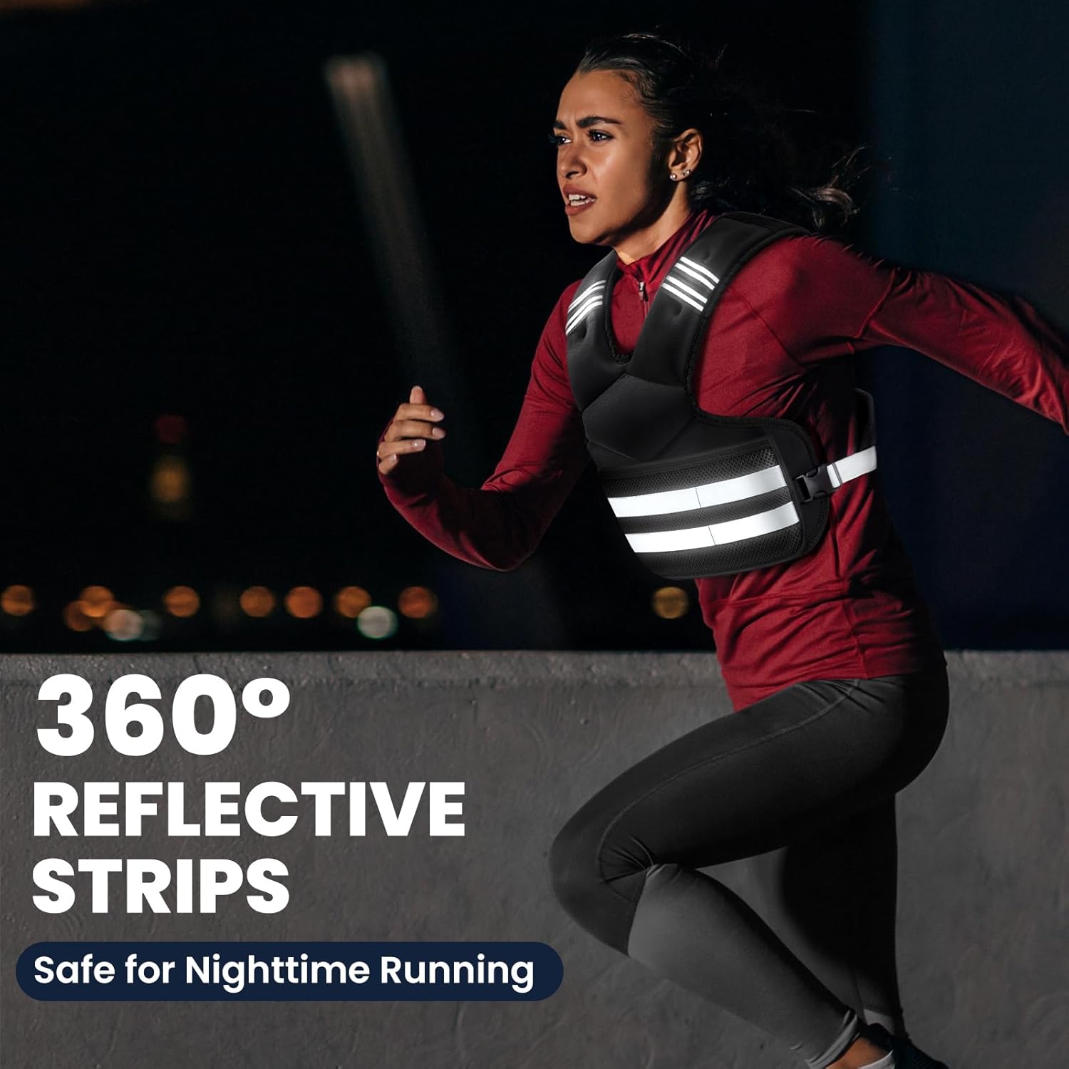 Adjustable Weighted Vest 4-11lb/11-18lb/20-32lb, Weight Vest for Women and Men with 6 Ironsand Bags, Storage Pocket and Reflective Stripes for Walking, Workout and Strength Training