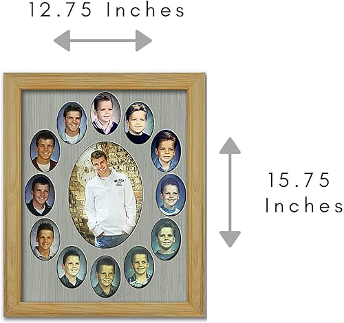 Miniatura 5 de Northland School Years - Marco de fotos K-12, collage ovalado clásico, marco de graduación para días escolares, económico, con capacidad para doce