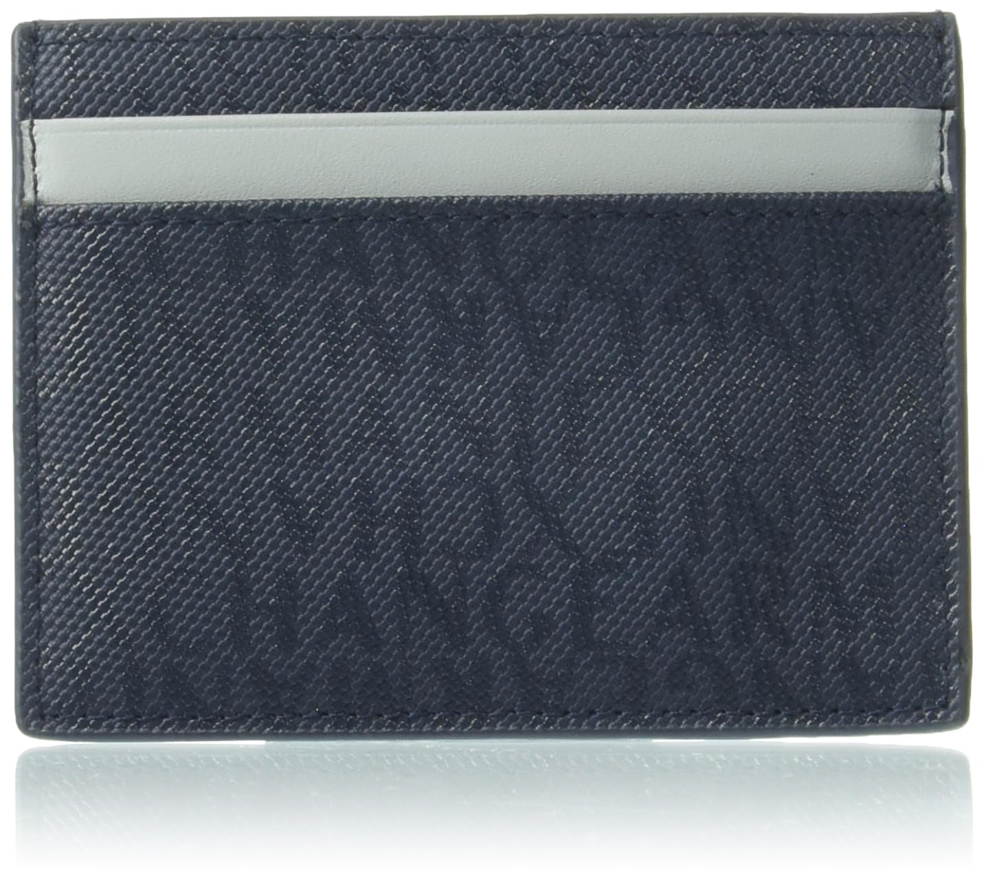 Armani Exchange Tarjetero con logotipo completo para hombre, azul marino/gris espejismo, talla única