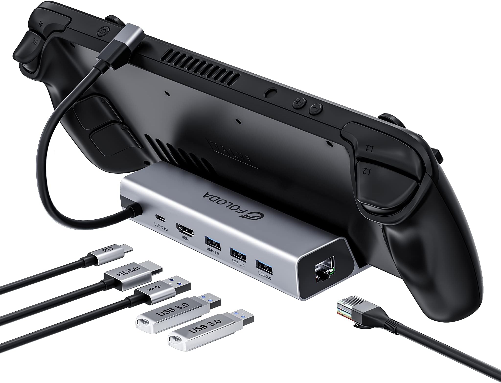 Amazon.com: Steam Deck Dock HDMI 4K@60Hz, FOLODA 6 in 1 Valve Steam ...
