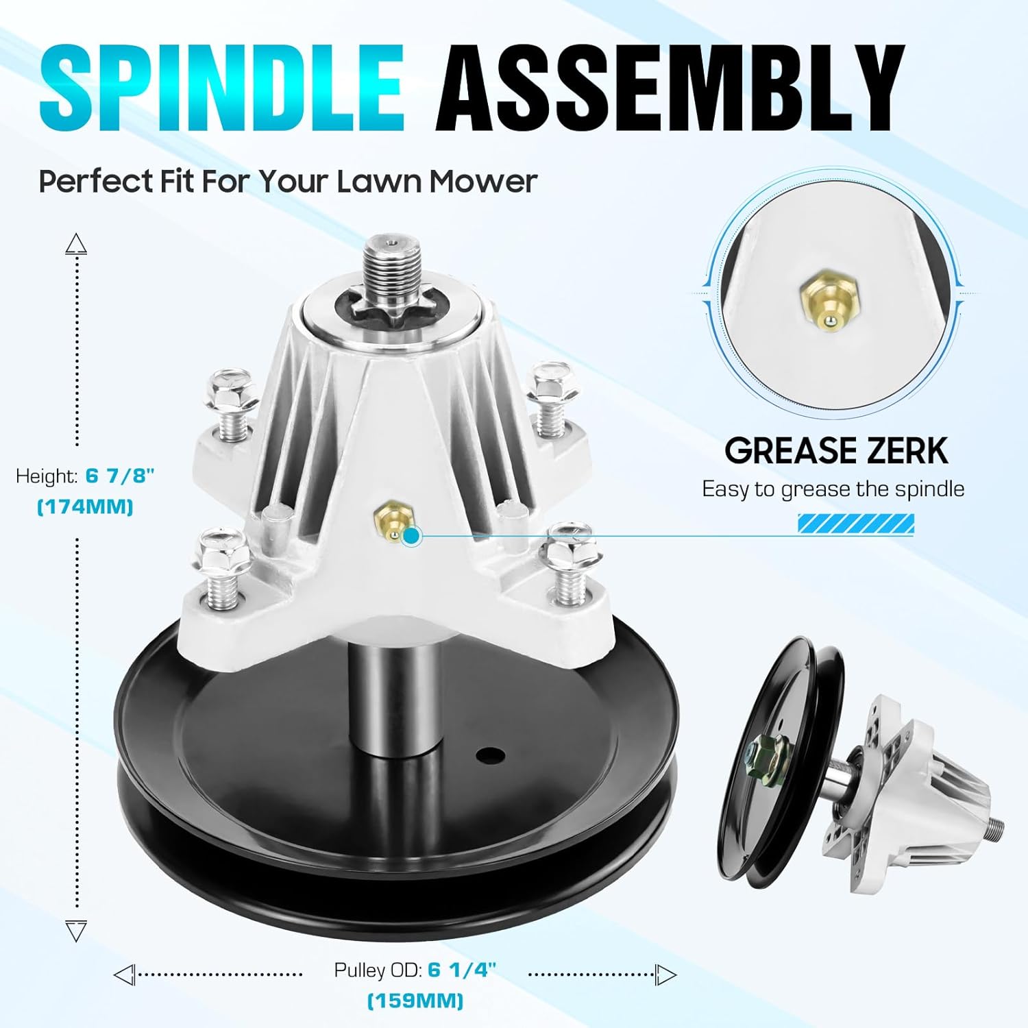 918-06989 618-06989 Spindle Assembly Fit for MTD/Troy-Bilt 46 Inch Mower Deck T1500 T1600 T1900 LT4600 CLT46CVT TB46 Horse X Lawn Mower Tractor