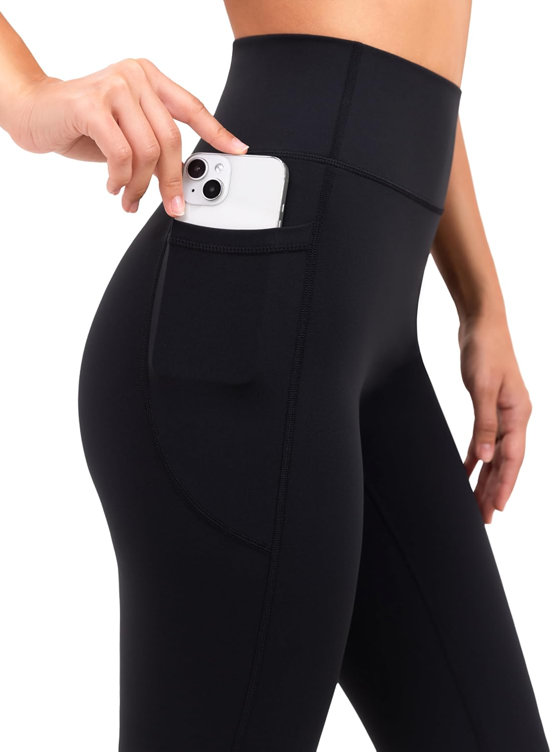 YUNOGA Flare Leggings for Women with Pockets 32" Inseam High Waisted No Front Seam Buttery Soft Gym Yoga Pants - Image 5