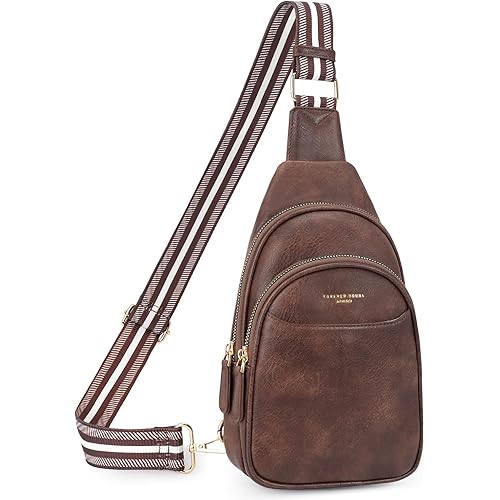 APHISON Small Sling Bag Cell Phone Purse Vegan Leather Fanny Crossbody Bag for Women Trendy Chest Backpack Adjustable Strap