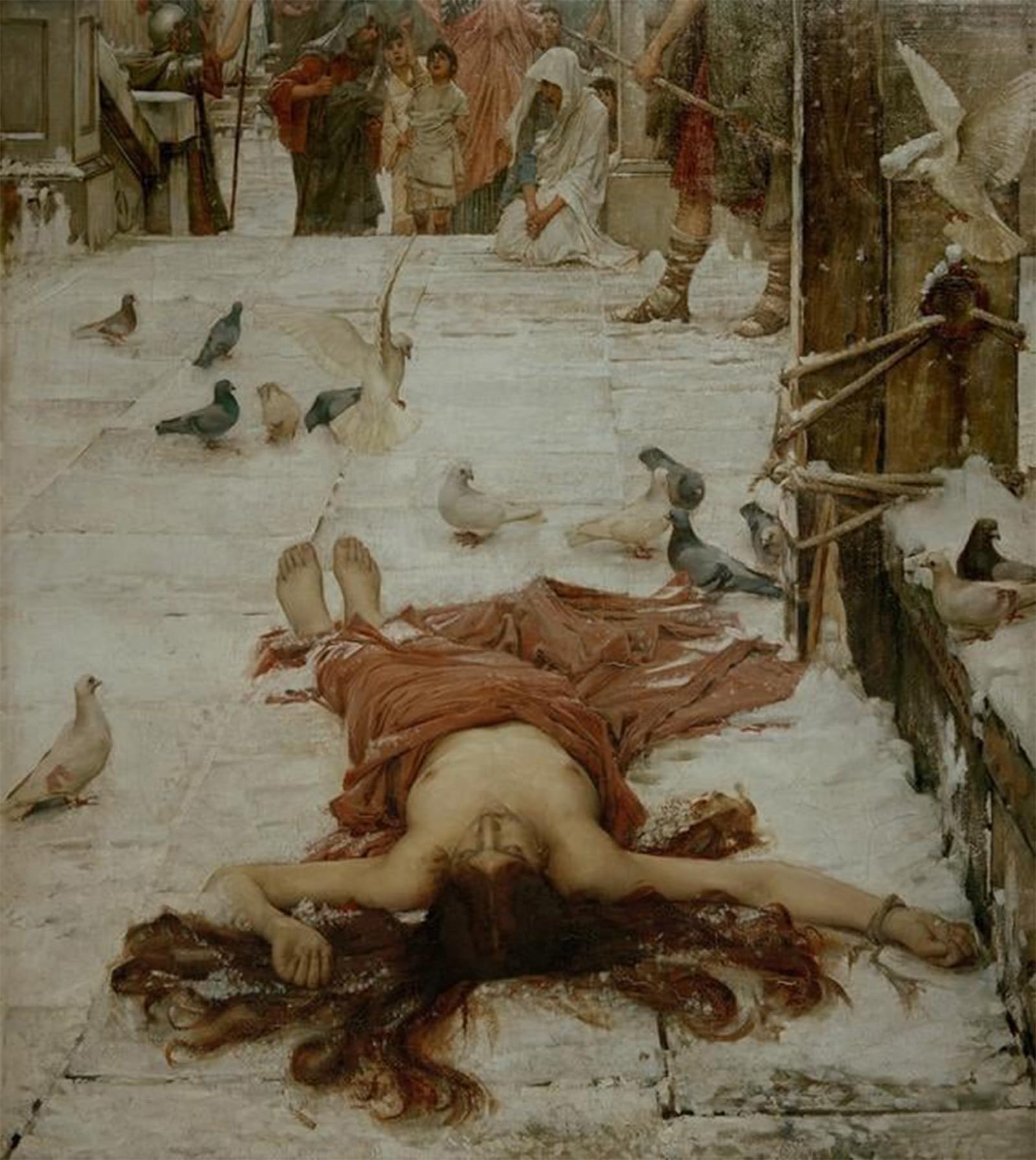 ARTXLXXBN Famous Painting Canvas Artwork Graffiti Print the Lady of Shalott Looking At Lancelot by John William Waterhouse Portrait Canvas Image for Home Decor 60x90cm