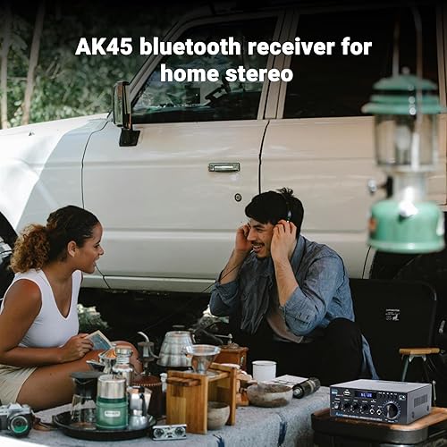 Miniatura 6 de Receptor estéreo Bluetooth y amplificador de audio para el hogar, 300 W x 2 canales de 2 canales para cine en casa y altavoces de estantería, con