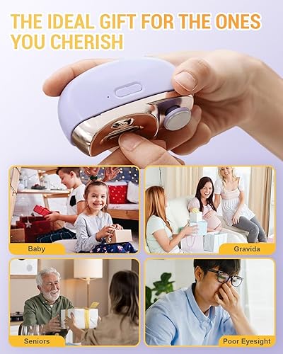 Miniatura 7 de Cortaúñas multifuncional con almacenamiento de restos de uñas, cortaúñas eléctrico 2026, lima de uñas eléctrica de seguridad para uñas gruesas,