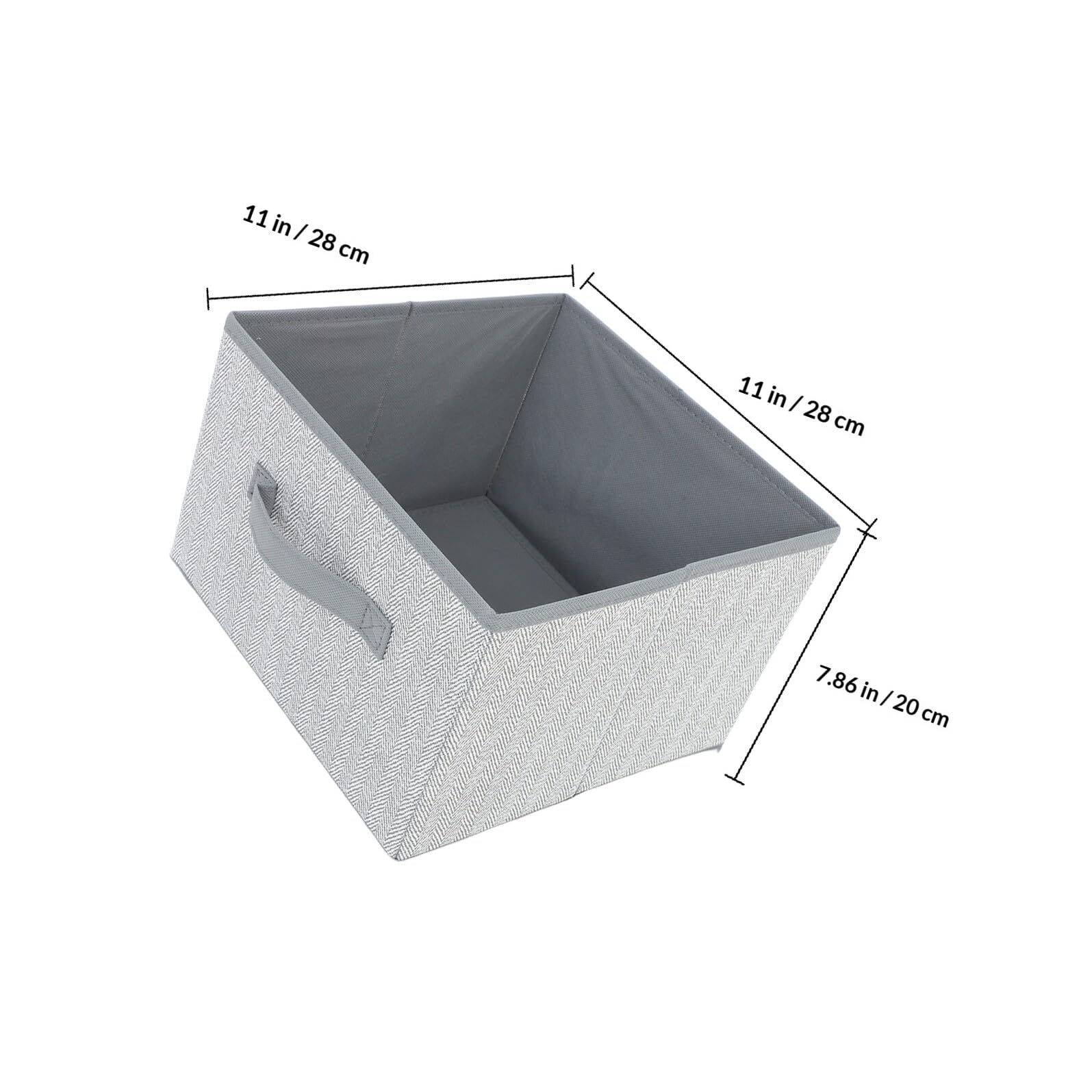 Lot de 2 Bacs de Rangement en Tissu Non Tissé Gris 16l pour Vêtements, Cubes de Placard Pliables, Organisateur de Garde-robe Multifonctionnel, pour Placard et Chambre