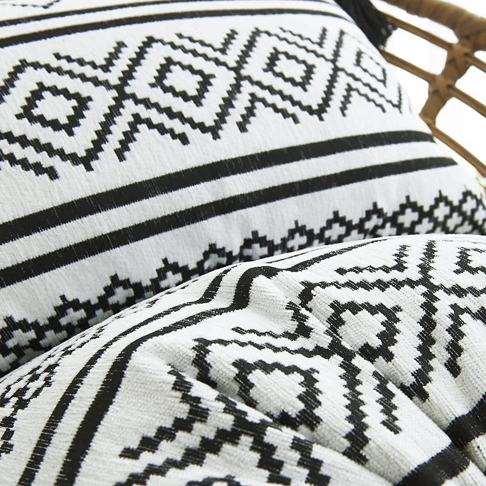 Federa Per Cuscino PANOD Ciniglia Marocco - 66x66 Cm - Stile Bohémien Con Nappe E Motivo Diamante