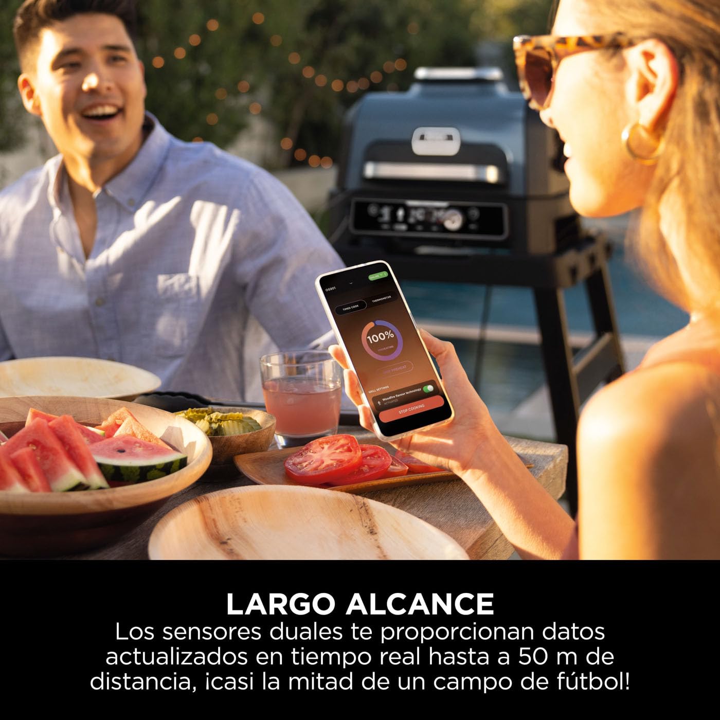 Ninja ProChef Sensor digital de cocina inalámbrico, uso exterior e interior, cocinar, asar y freír con aire, resistente al agua, Bluetooth alcance 50m, conexión a app, automomía 30 h, WP100EU